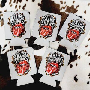 5 Pack Rolling Stones 12OZ Can Cooler Drink Koozie